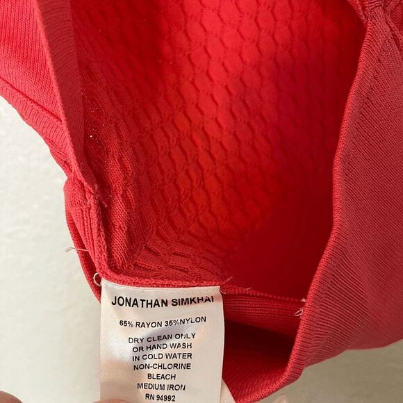 Jonathan Simkhai Hex Fence Pink Sleeveless Knit Crop Top Women's Size XS - Picture 7 of 10